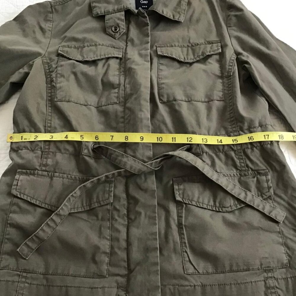 Gap Utility Jacket Womens M Green Lightweight Drawstring Waist Grunge Chore Barn - Picture 7 of 9